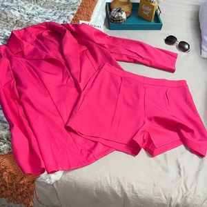 BNWOT never worn, fuchsia, two piece short suit